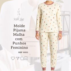 Molde Pijama Longo para malha com punhos - Ref 0051