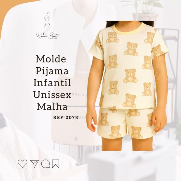 Molde Pijama Curto Malha Infantil Unissex - Ref 0073