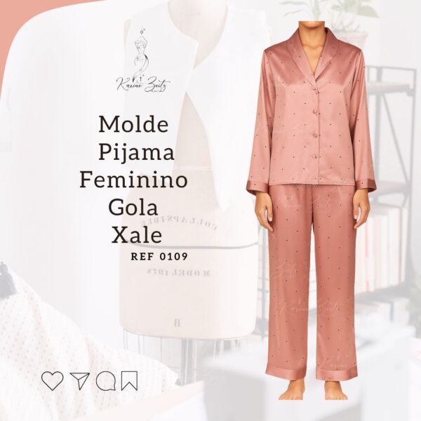 Molde Pijama Longo Gola Xale - Ref 0109