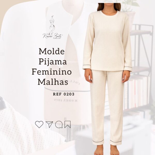 Molde Pijama Longo para malhas - Ref 0203