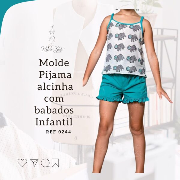 Molde Pijama alcinha Infantil Menina  - Ref 0244
