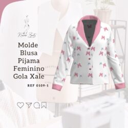 Molde Blusa Pijama Gola Xale P ao GG - Ref 0109-1