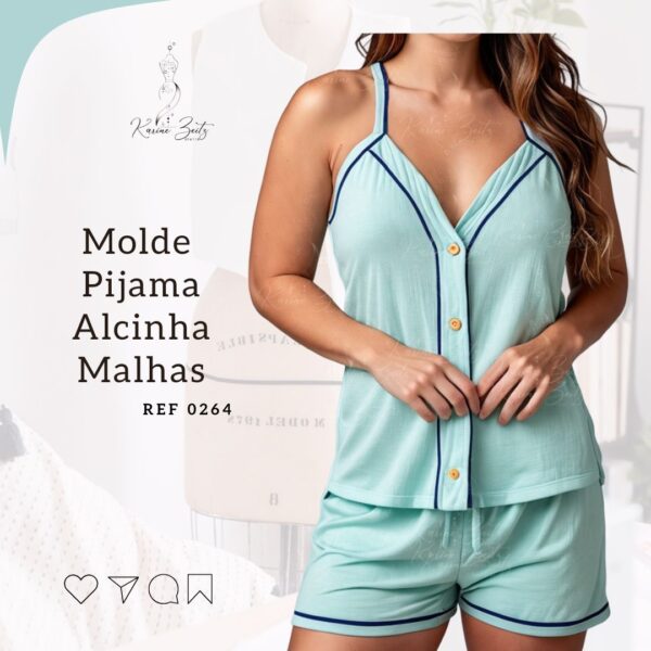 Molde Pijama aberto para malhas (Blogueirinha)- Ref 0264