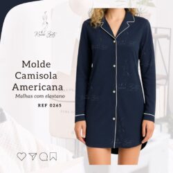 Molde Camisola Americana Manga Longa Malha com elastano - Ref 0265