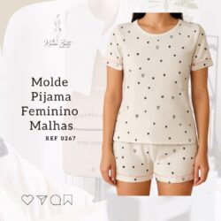 Molde Pijama Feminino malha com vivo - Ref 0267