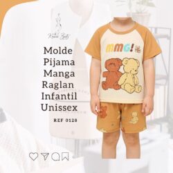 Molde Pijama Raglan Curto Infantil Unissex - Ref 0128