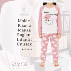 Molde Pijama Raglan Longo Infantil Unissex - Ref 0130