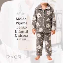 Molde Pijama Infantil Unissex com Gola - Ref 0153