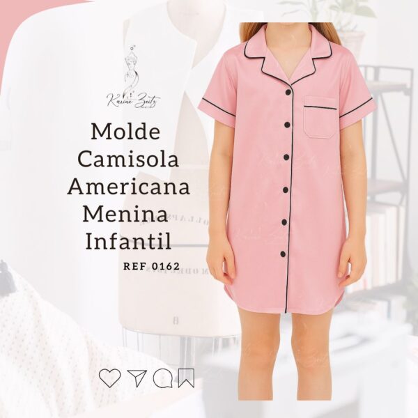 Molde Camisola Infantil manga curta - Ref 0162