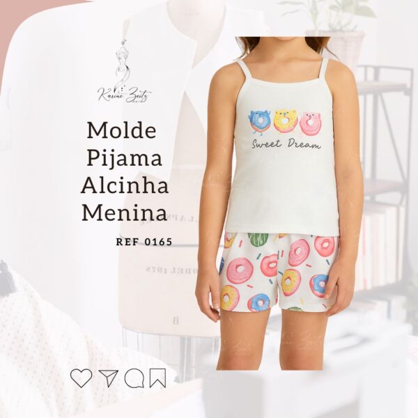 Molde Pijama Alcinha Infantil Malhas com elastano - Ref 0165