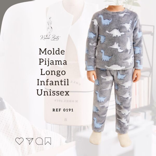 Molde Pijama Infantil Unissex sem punhos - Ref 0191