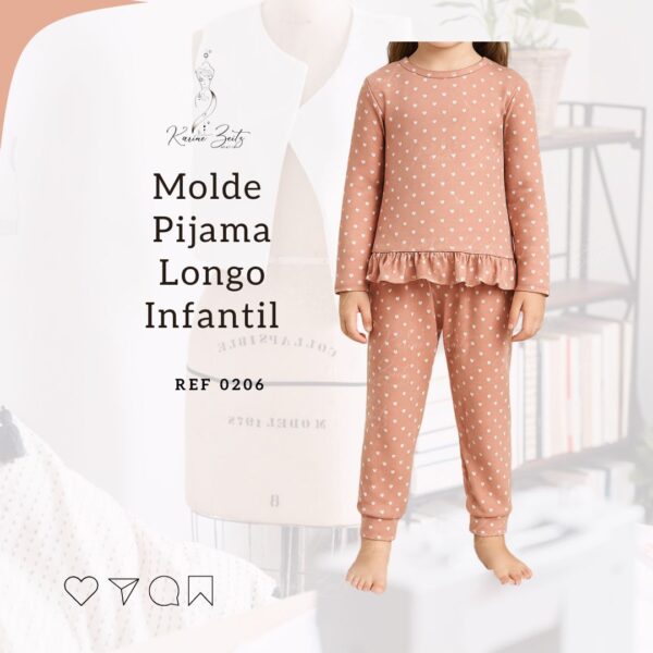 Molde Pijama Longo Malha infantil- Ref 0206