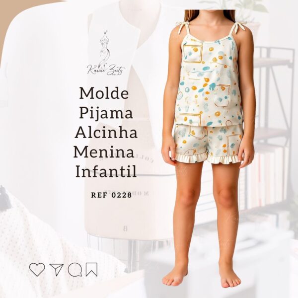 Molde Pijama de alcinha Infantil menina - Ref 0228