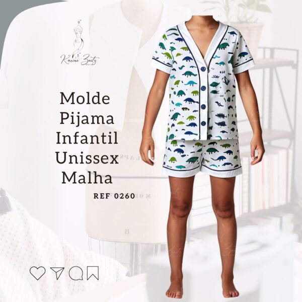 Molde Pijama Curto Malha Infantil Unissex - Ref 0260