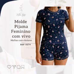 Molde Pijama para malha com elastano com vivo - Ref 0274