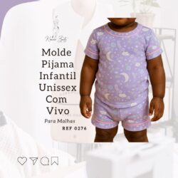 Molde Pijama Infantil Unissex com Vivo para Malhas - Ref 0276