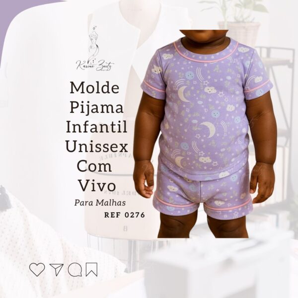 Molde Pijama Infantil Unissex com Vivo para Malhas - Ref 0276