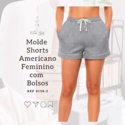 Molde Shorts Pijama Americano com Bolsos - Ref 0158-2