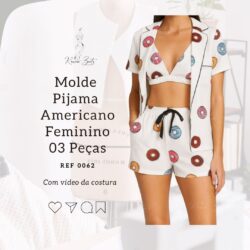 Molde Pijama Americano Feminino 3 Peças - Ref 0062