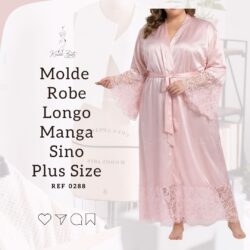 Molde Robe Longo Manga Sino Plus Size - Ref 0288