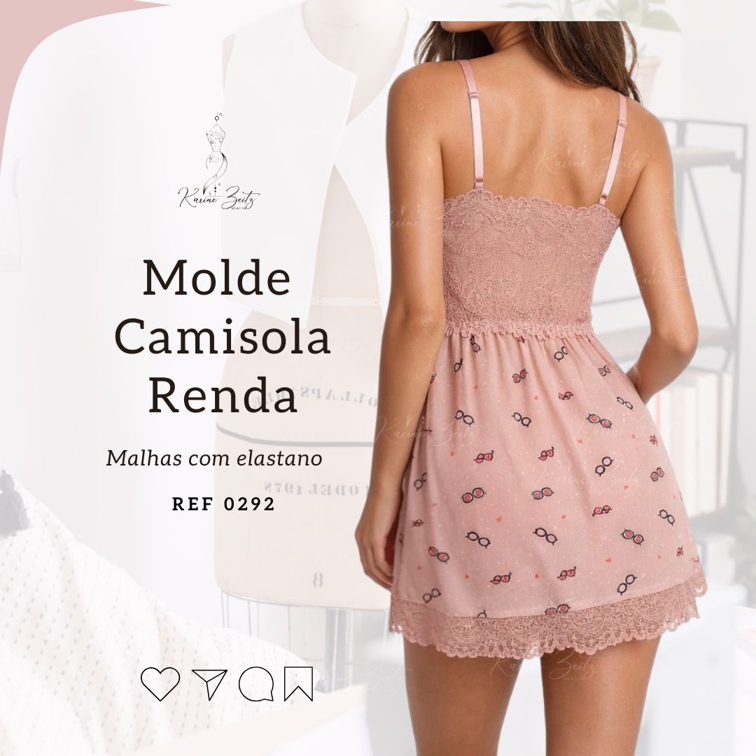Molde Camisola Alcinha Malha com elastano - Ref 292 - Imagem 2