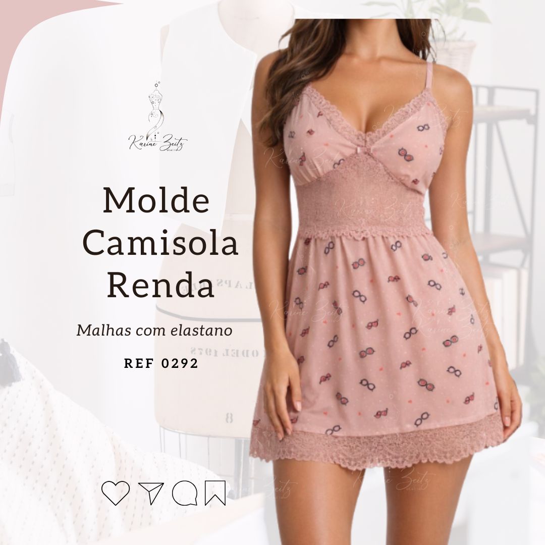 Molde Camisola Alcinha Malha com elastano - Ref 292
