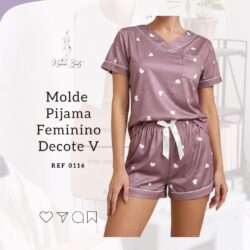 Molde Pijama Curto decote V - Ref 0116