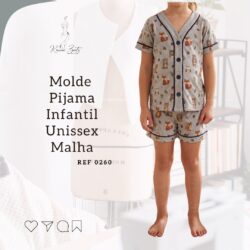 Molde Pijama Curto Malha Infantil Unissex - Ref 0260