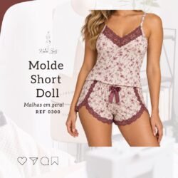 Molde Pijama Alcinha e Shorts com Renda - Ref 0300